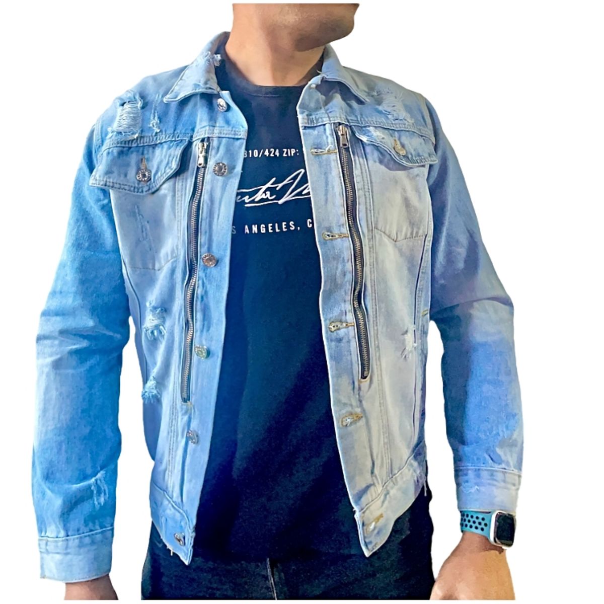 D'JOE - Chaqueta Jeans Mezclilla Azul Celeste Hombre