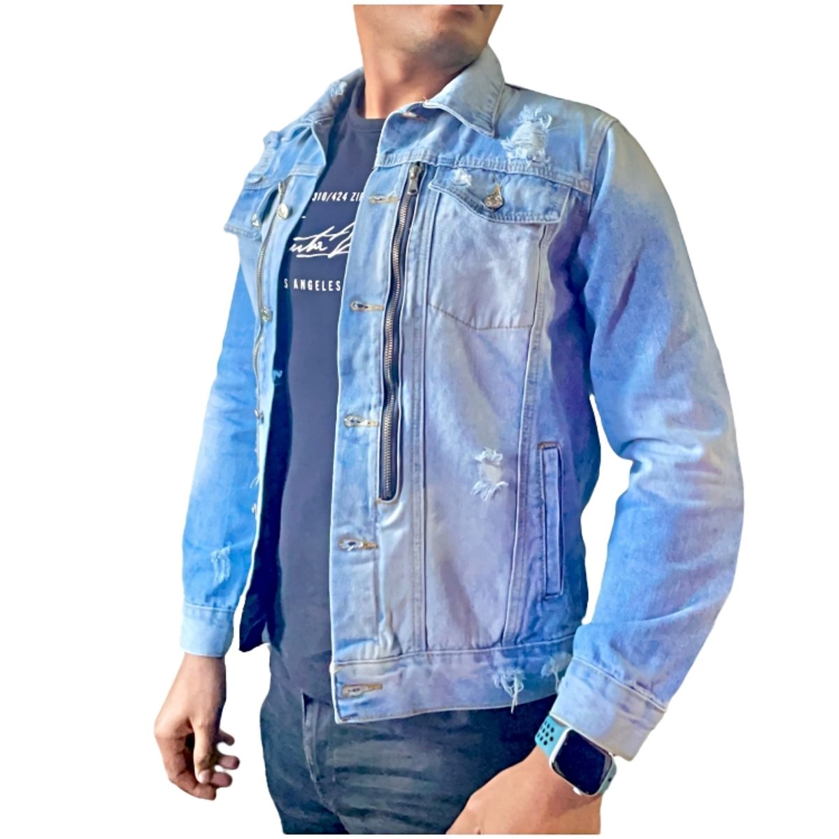 D'JOE - Chaqueta Jeans Mezclilla Azul Celeste Hombre