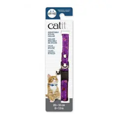 CATIT - Collar Ajustable Gato Diseño Purpura con Chinitas