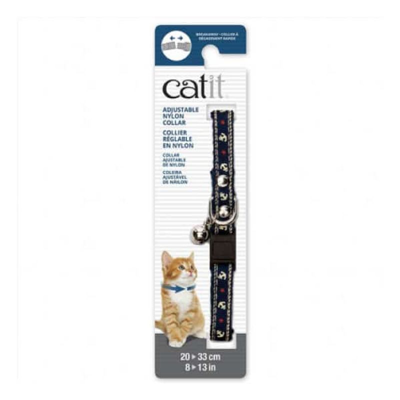 CATIT - Catit Collar Ajustable Gato Diseño Azul con Anclas