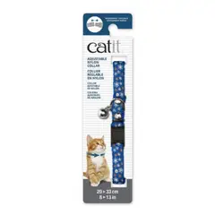 CATIT - Collar Ajustable Gato Diseño Azul con Flores