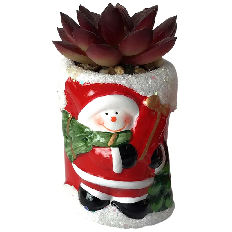 MALLORCA - Suculenta Roja Figura Hombre Nieve