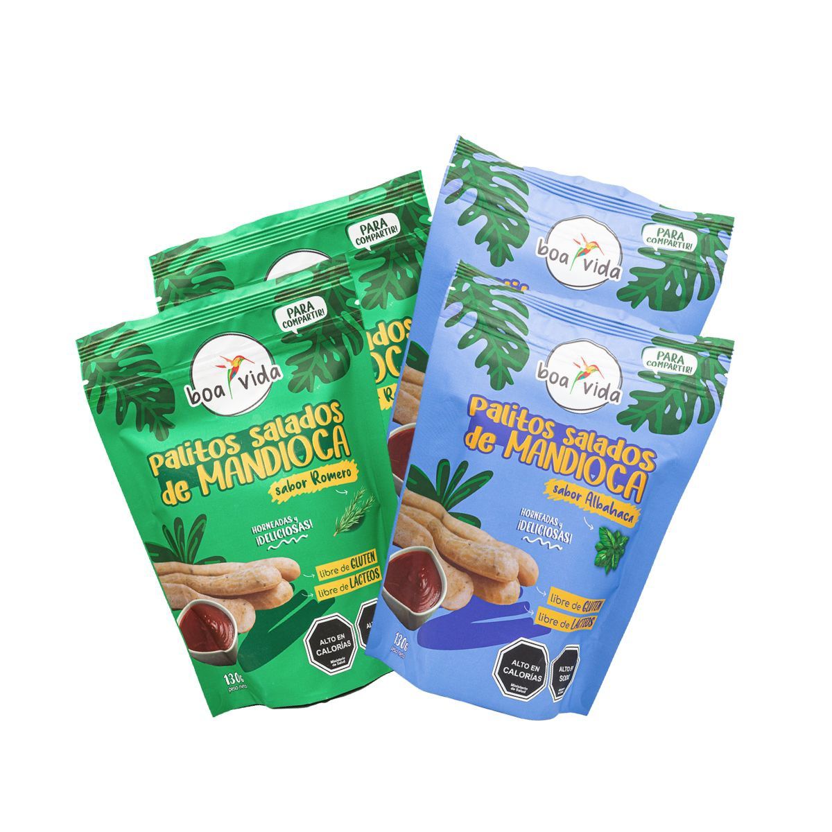 BOA VIDA - Pack 4 Palitos Salados de Mandioca Albahaca y Romero