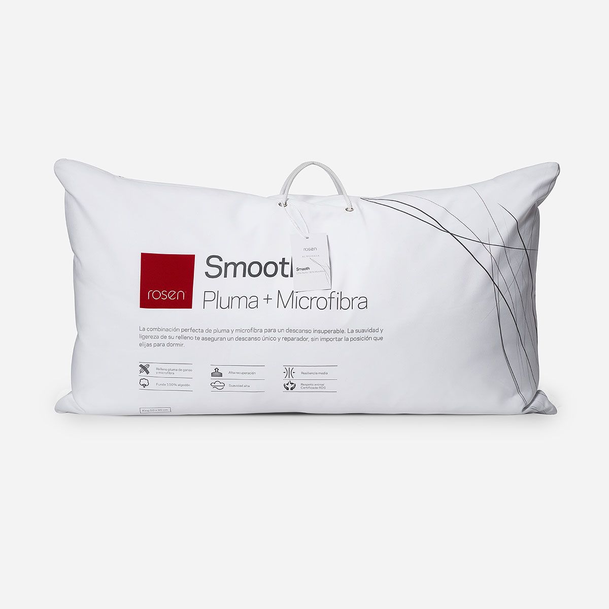 Almohada Rosen Pluma y Microfibra New Smooth King 50x90 cm, marca ROSEN - Foto Principal