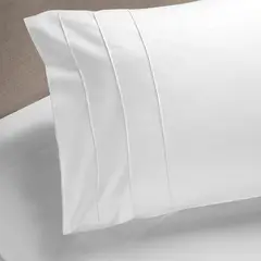 ROSEN - Sábana 300 Hilos Algodón Lisa Blanca 1,5 Plazas