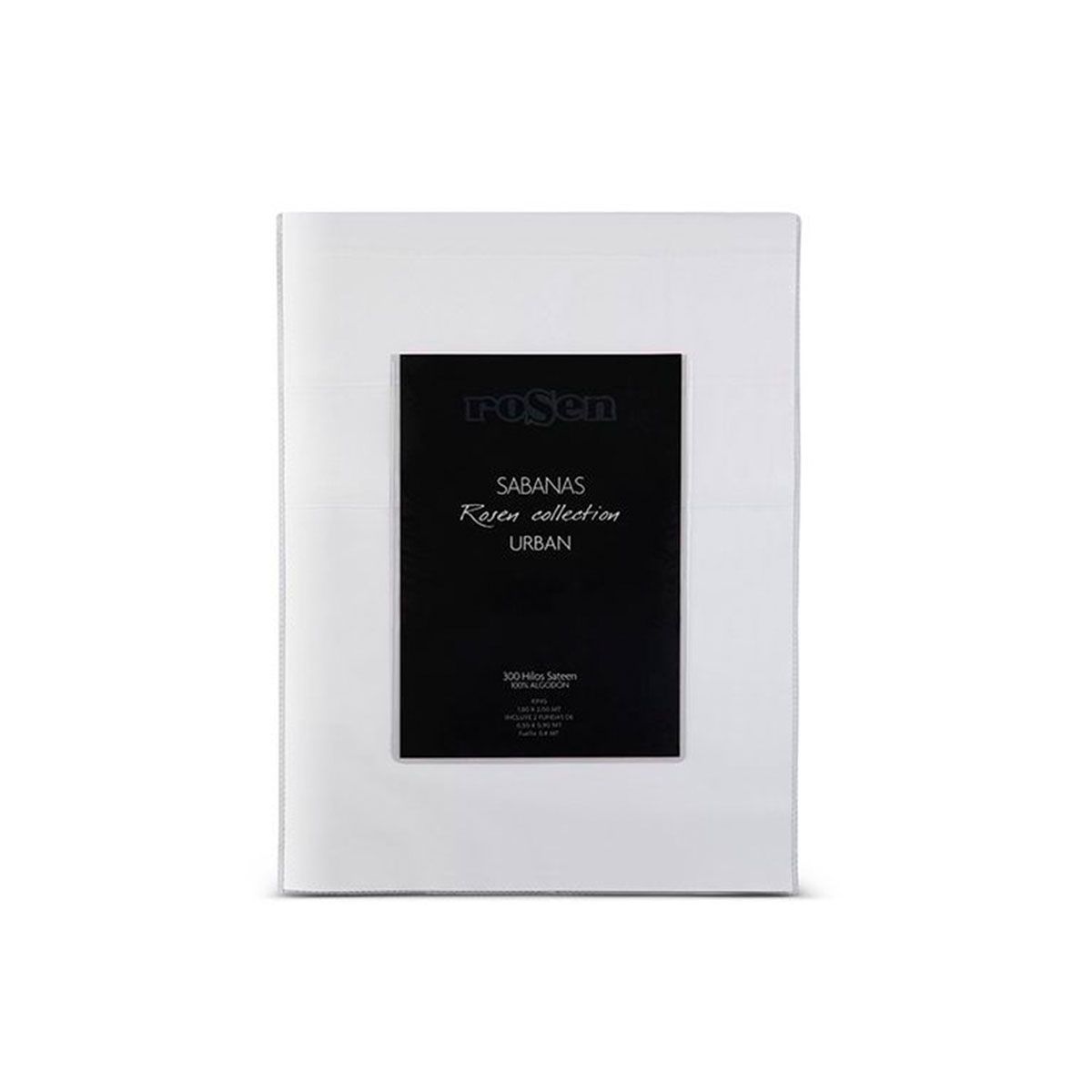 ROSEN - Sábana Rosen 300 Hilos Algodón Lisa Blanca 1 Plaza