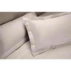 ROSEN - Sábana 300 Hilos Algodón Lisa Tape Visón 1,5 Plazas