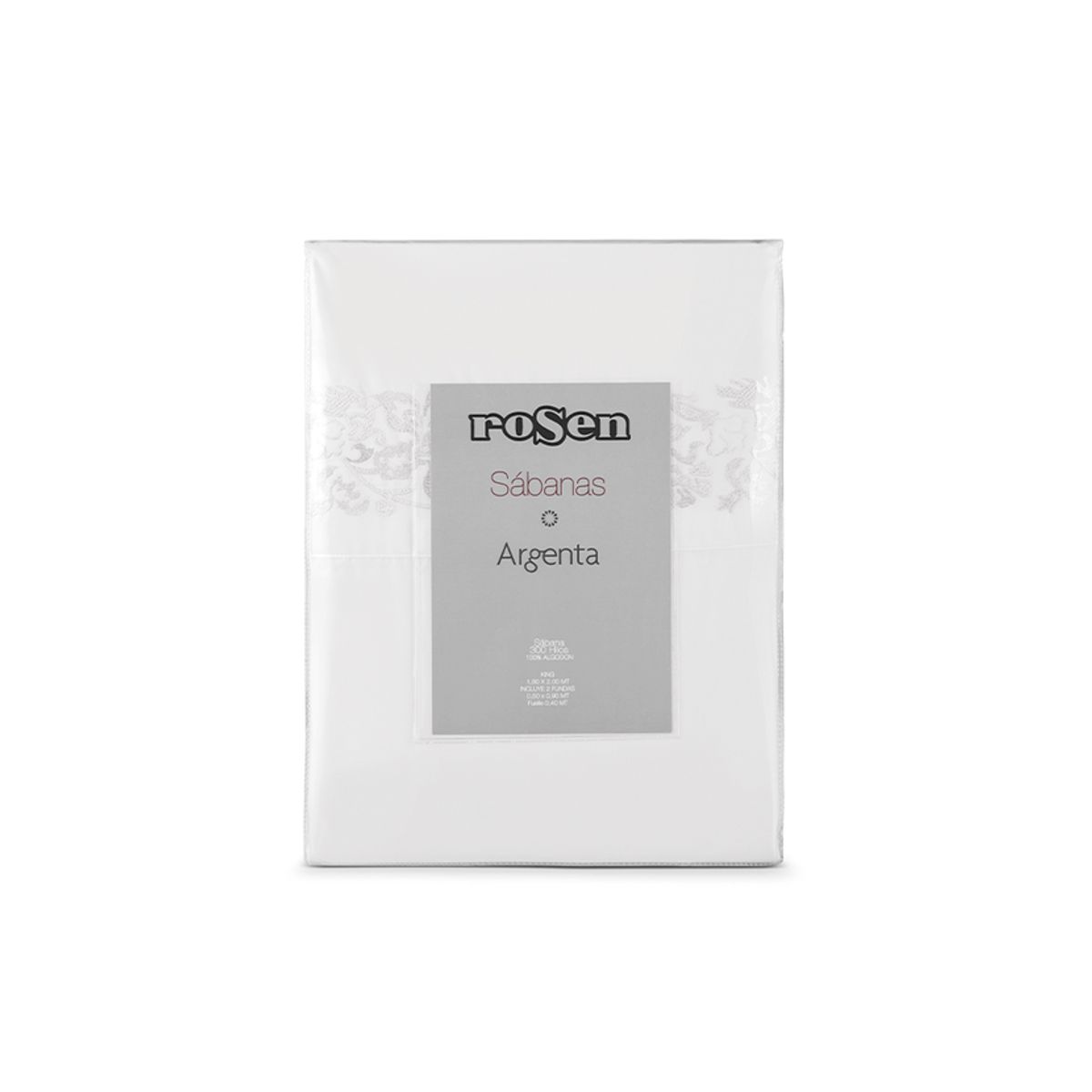 ROSEN - Sábana Rosen 300 Hilos Algodón Bordada Blanco 1,5 Plazas