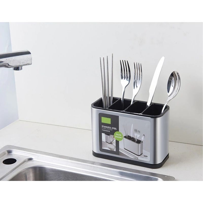 GENERICO - Escurridor De Cubiertos Utensilios Cocina Acero Inoxidable.