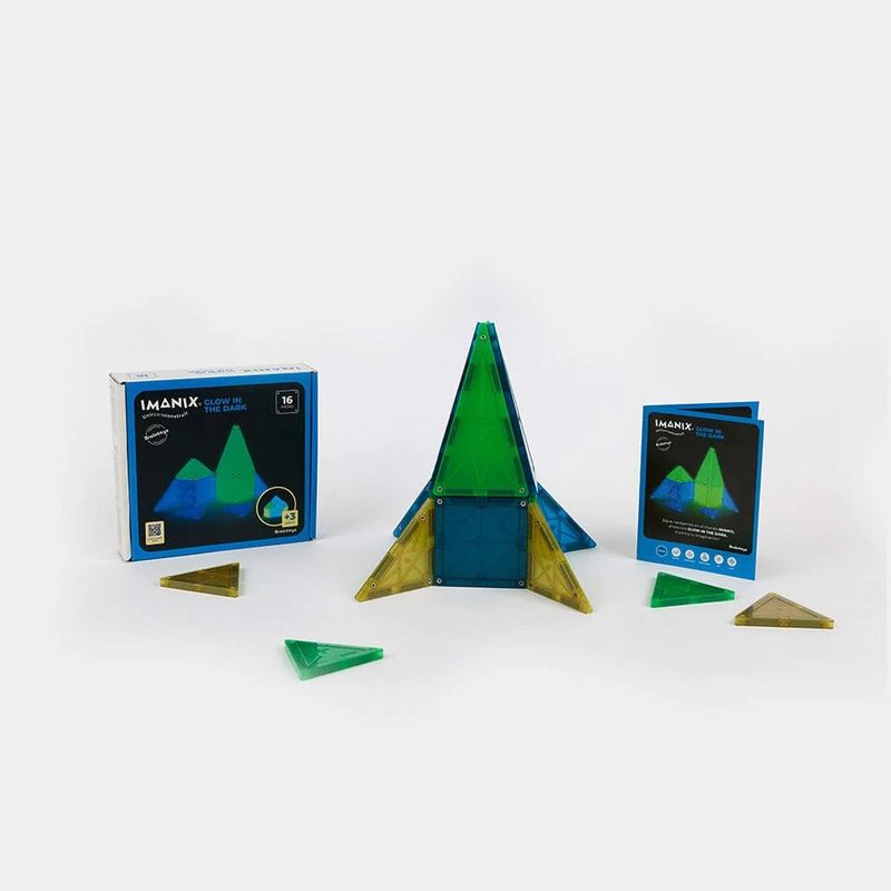 IMANIX - Imanix Juego 16 Piezas Magnéticas Glow In The Dark Edition