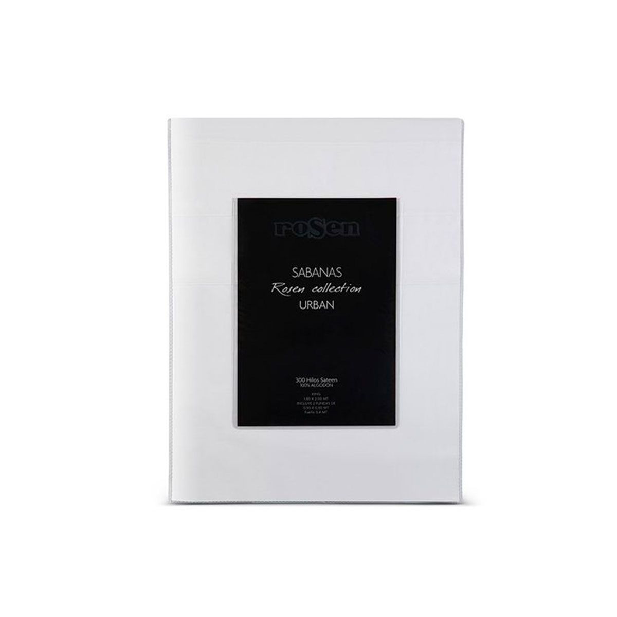 ROSEN - Sábana Rosen 300 Hilos Algodón Lisa Blanca 2 Plazas