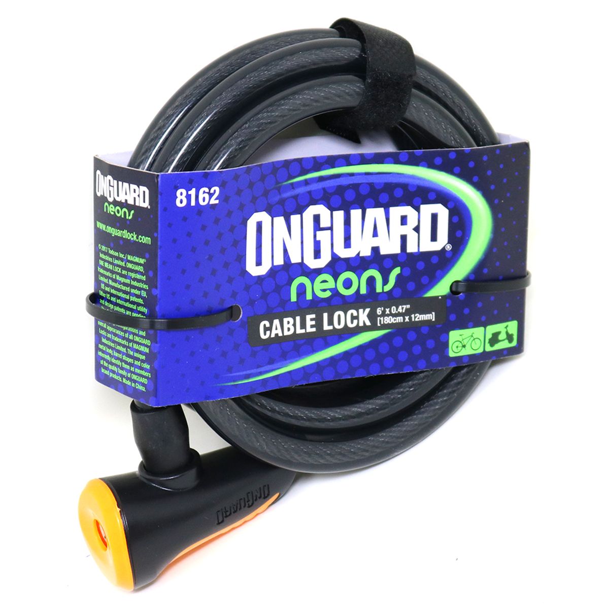 ONGUARD - Candado OnGuard Llave Espiral NS 180cmX12mm