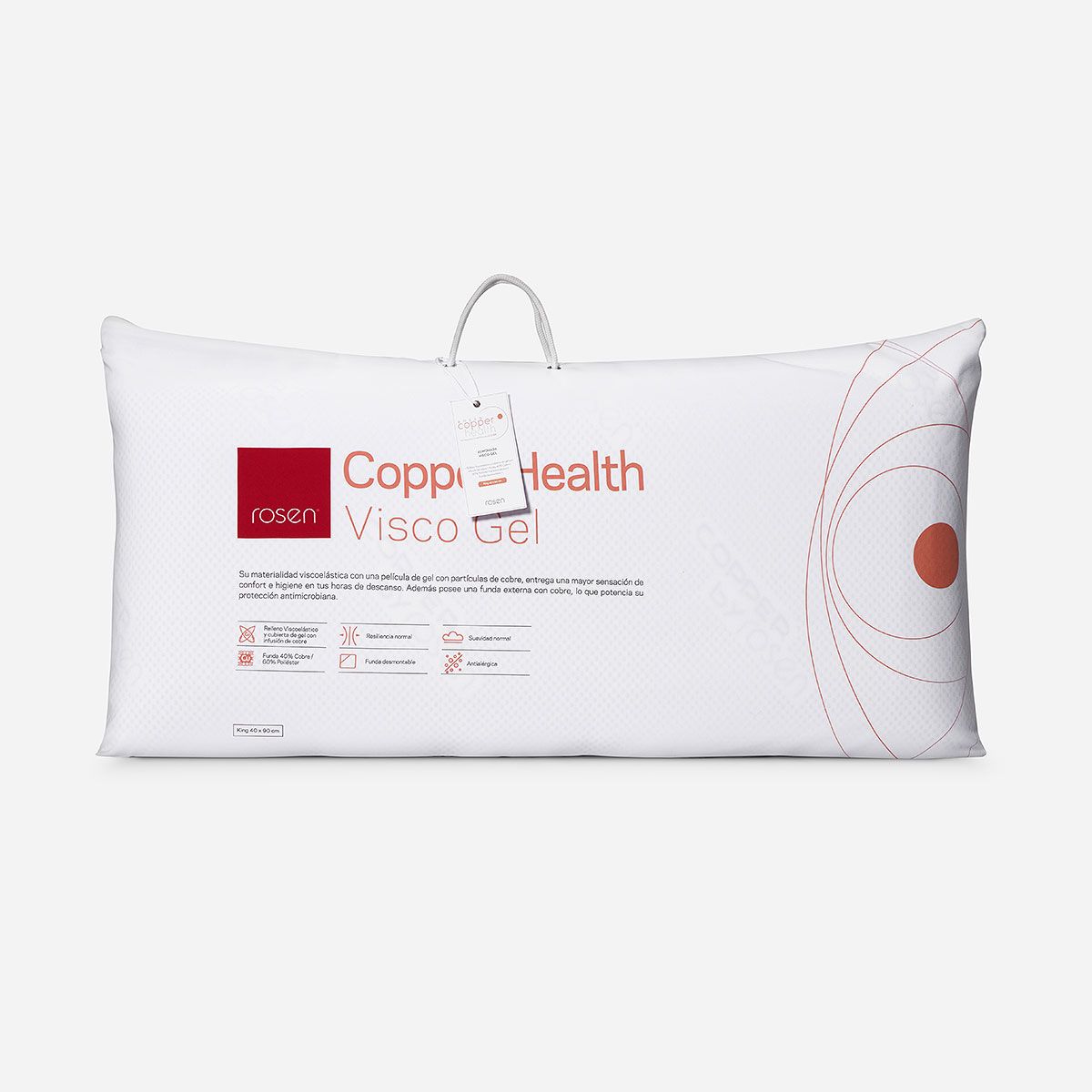 ROSEN - Almohada Rosen Copper Health Viscoélastica King 40x90 cm
