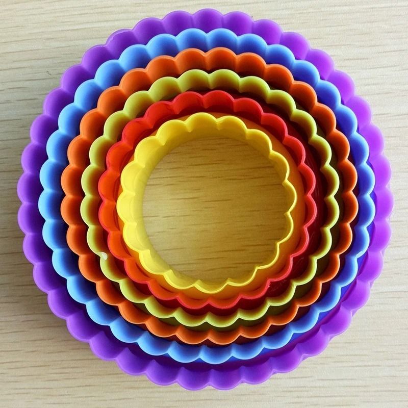 GENERICO - 5 Molde De Galleta Cortapastas Molde Galleta Circulo Colores.