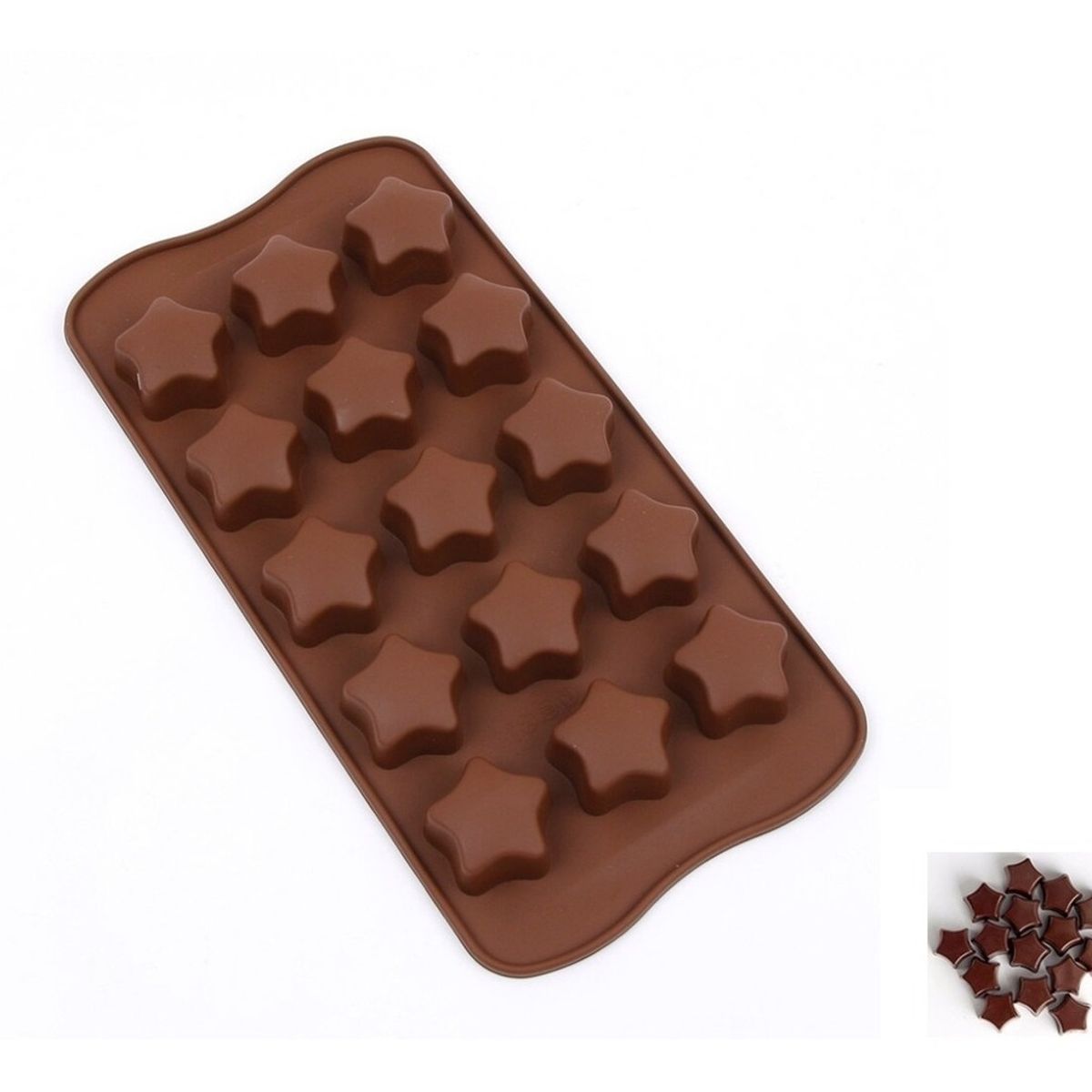 GENERICO - Moldes De Chocolate Molde Chocolate Molde Silicona Estrellas.