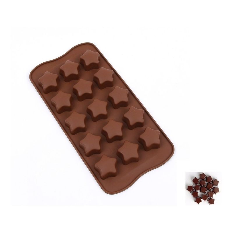 GENERICO - Moldes De Chocolate Molde Chocolate Molde Silicona Estrellas.