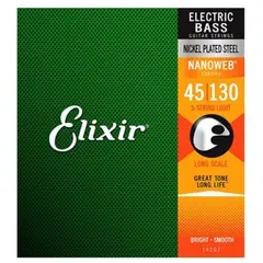 ELIXIR - Set de 5 Cuerdas Bajo Eléctrico Acero Niquelado 45-130 14202