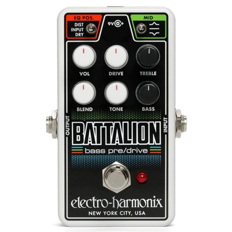 ELECTRO HARMONIX - Pedal Preamp Bajo/Overdrive Nano Battalion Electro Harmonix
