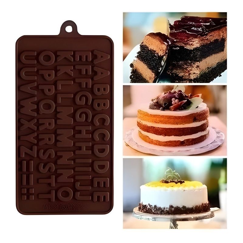 GENERICO - Moldes Chocolate Moldes De Silicona Molde Doble Abecedario