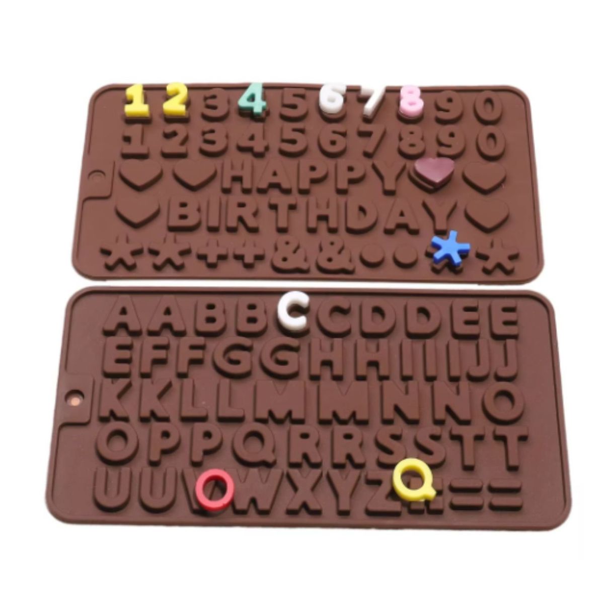 GENERICO - Moldes Chocolate Moldes De Silicona Molde Doble Abecedario.
