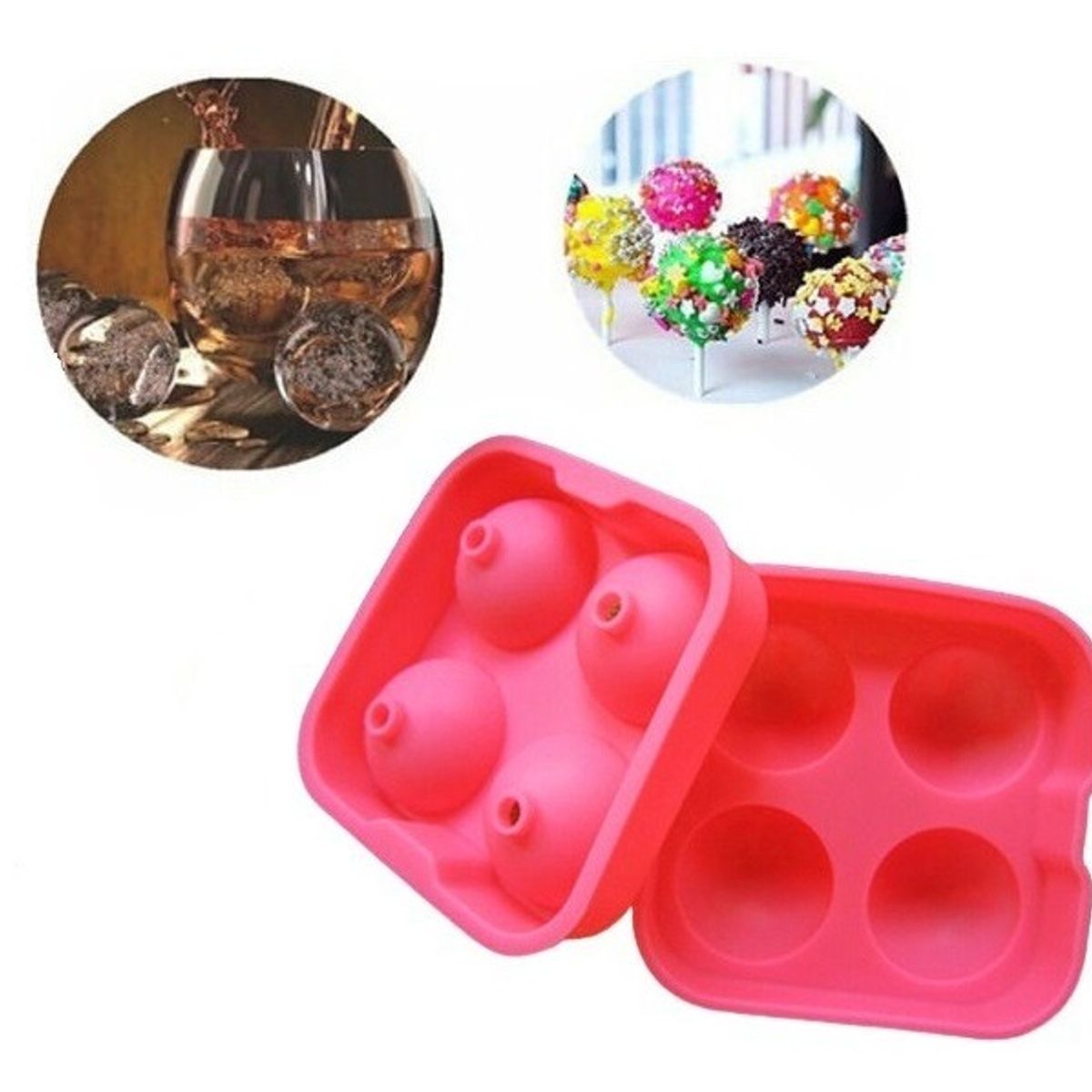 GENERICO - Molde De Silicona Redondo Moldes Silicona 4 Redondo Bolas.