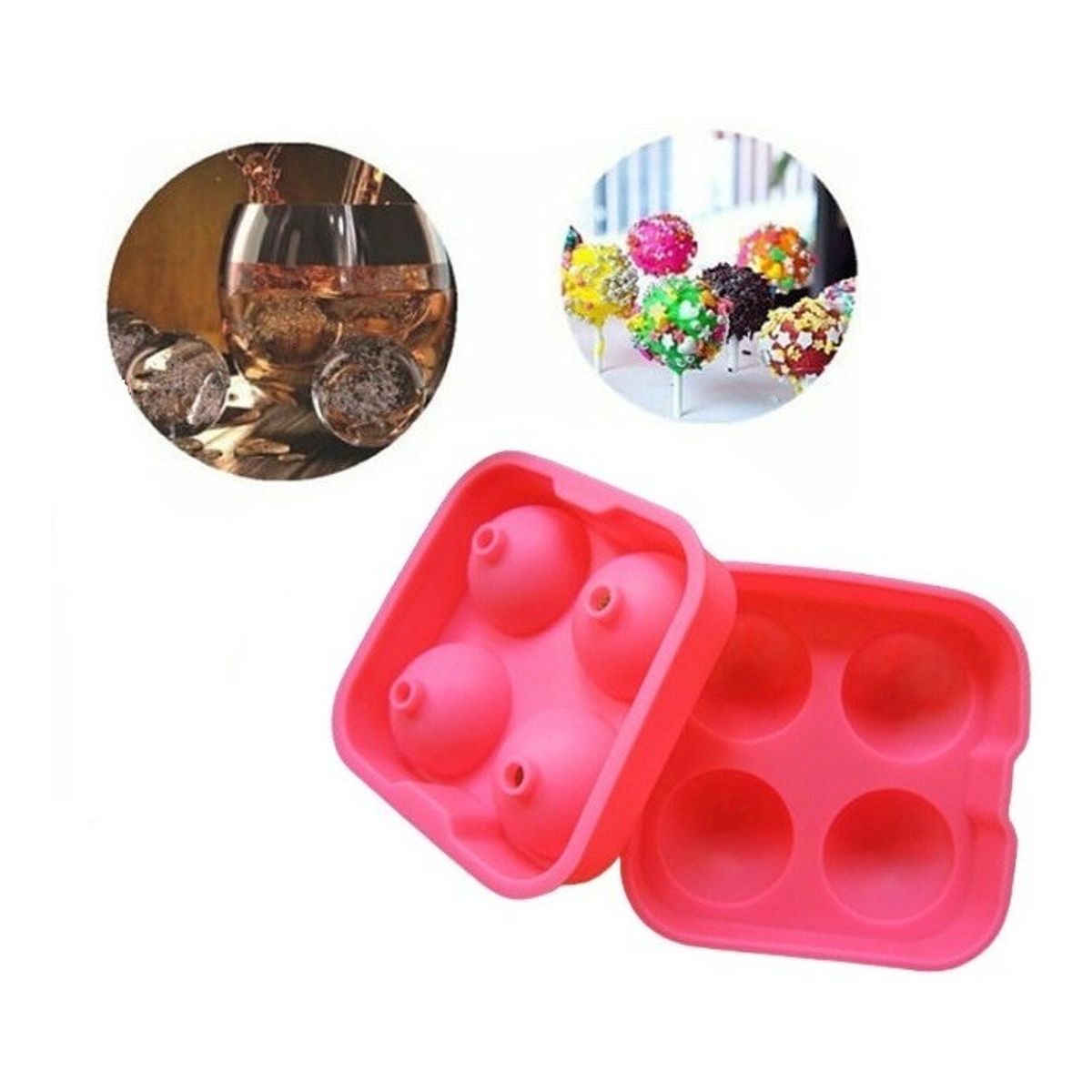 GENERICO - Molde De Silicona Redondo Moldes Silicona 4 Redondo Bolas.