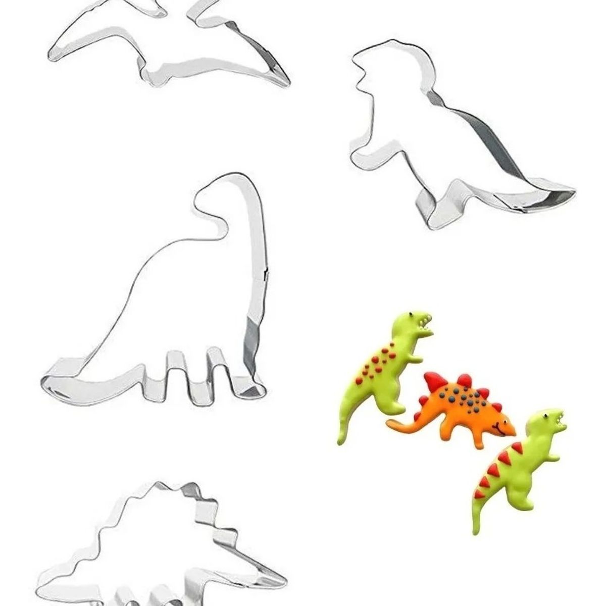GENERICO - Set 4 Molde De Galleta Cortador Galletas Molde Galletas Dinosaurio.