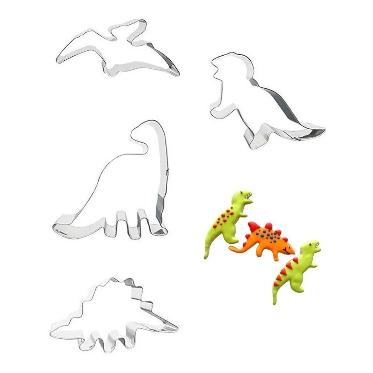 GENERICO - Set 4 Molde De Galleta Cortador Galletas Molde Galletas Dinosaurio.