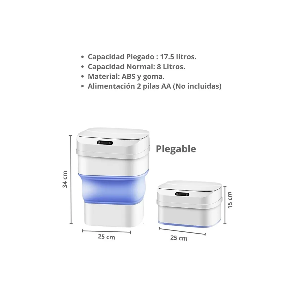 GENERICO - Basurero Con Sensor Basurero Plegable Basurero Automatico.