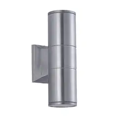 HB LEDS - Aplique de pared exterior dual GU10 Plateado