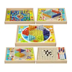 GENERICO - Damas Chinas Tablero Juego De Madera 4 Y Mas Juegos En 1