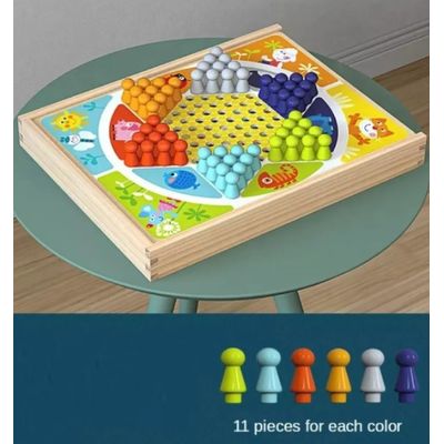 Imagen 2 del producto Damas Chinas Tablero Juego De Madera 4 Y Mas Juegos En 1