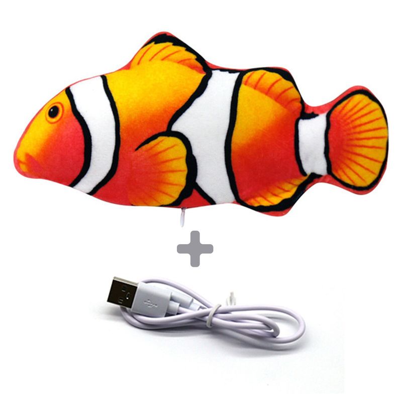 GENERICO - Pez  Electrico saltarin para Gatos con carga USB.