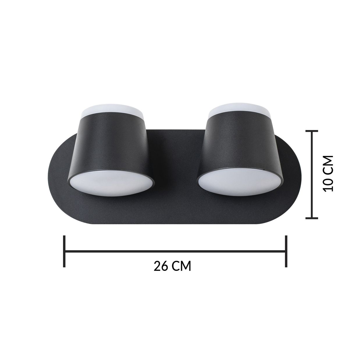 HB LEDS - Apliqué Elegante Doble Decorativo LED Movible 10W Negro