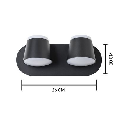 Imagen 2 del producto Apliqué Elegante Doble Decorativo LED Movible 10W Negro