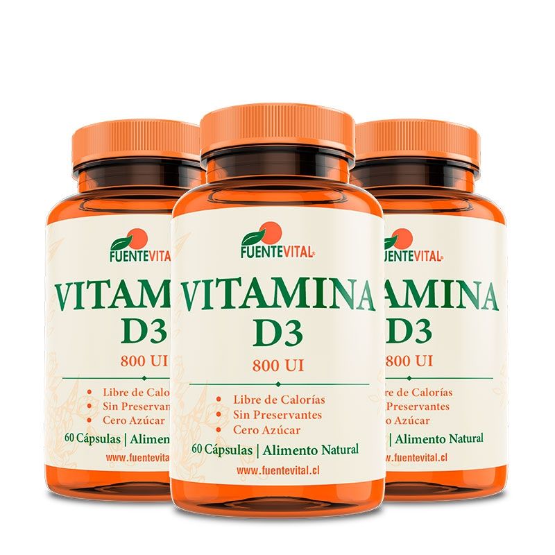 FUENTEVITAL - Pack 3 Vitamina D3 Fv 180 Caps 3x60 800UI