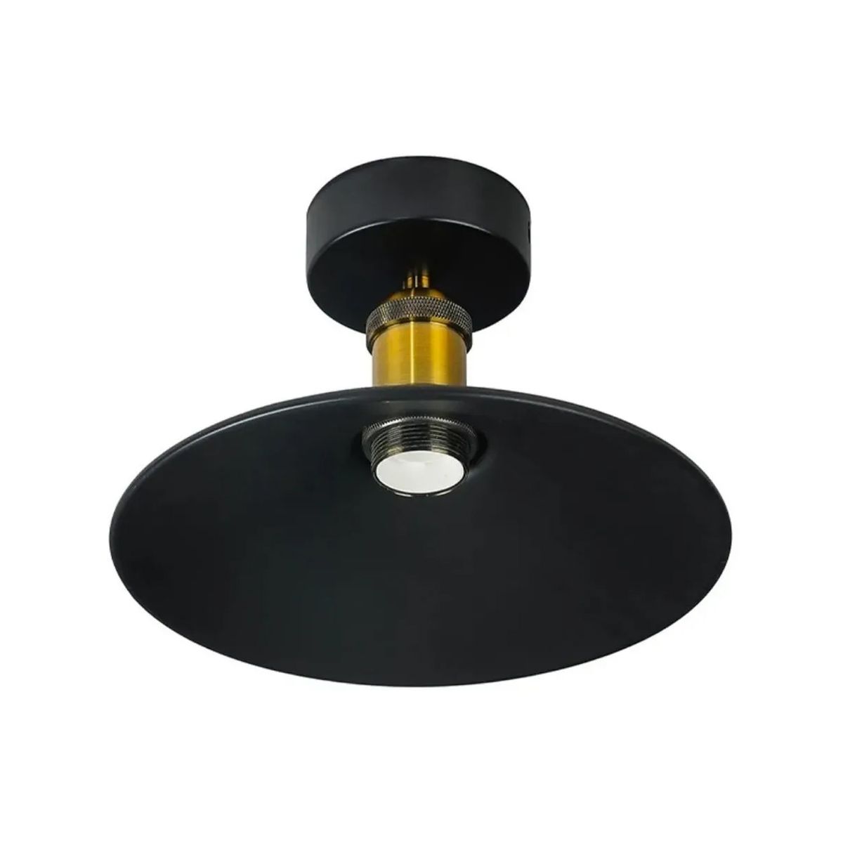 WANT - Lámpara Negra Con Soquete E-27 De Bronce