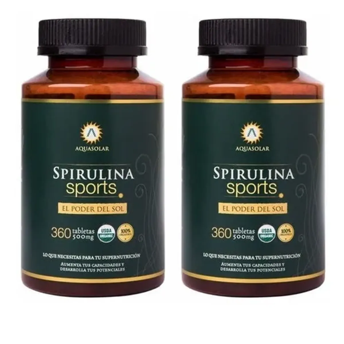 AQUASOLAR - Spirulina Sport Organic Aq 720 Tabletas 2x360