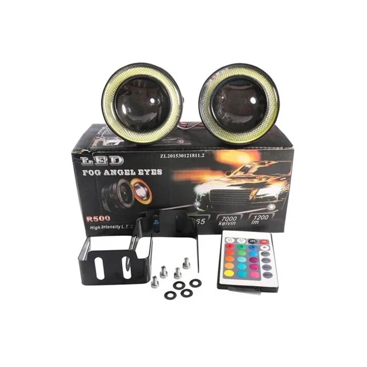 GENERICO - X2 Focos Neblineros Led Ojos De Ángel Rgb Multicolor 89mm