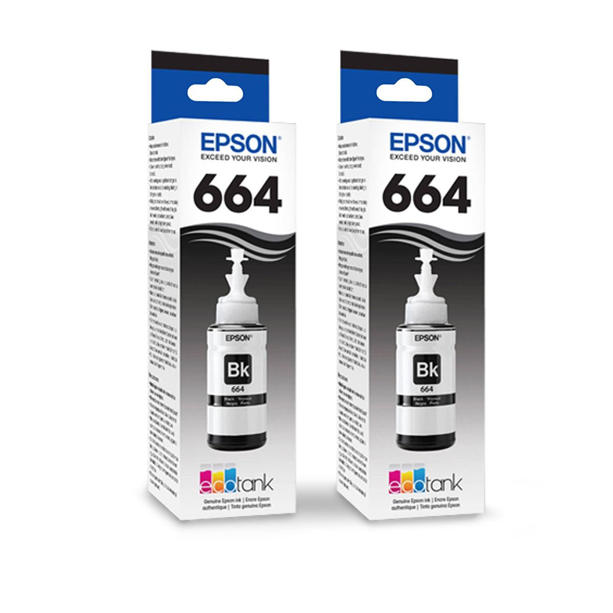 EPSON - 2 Tintas Epson Genuinas T664 Negras L120 L380 L200 L1300 Civa