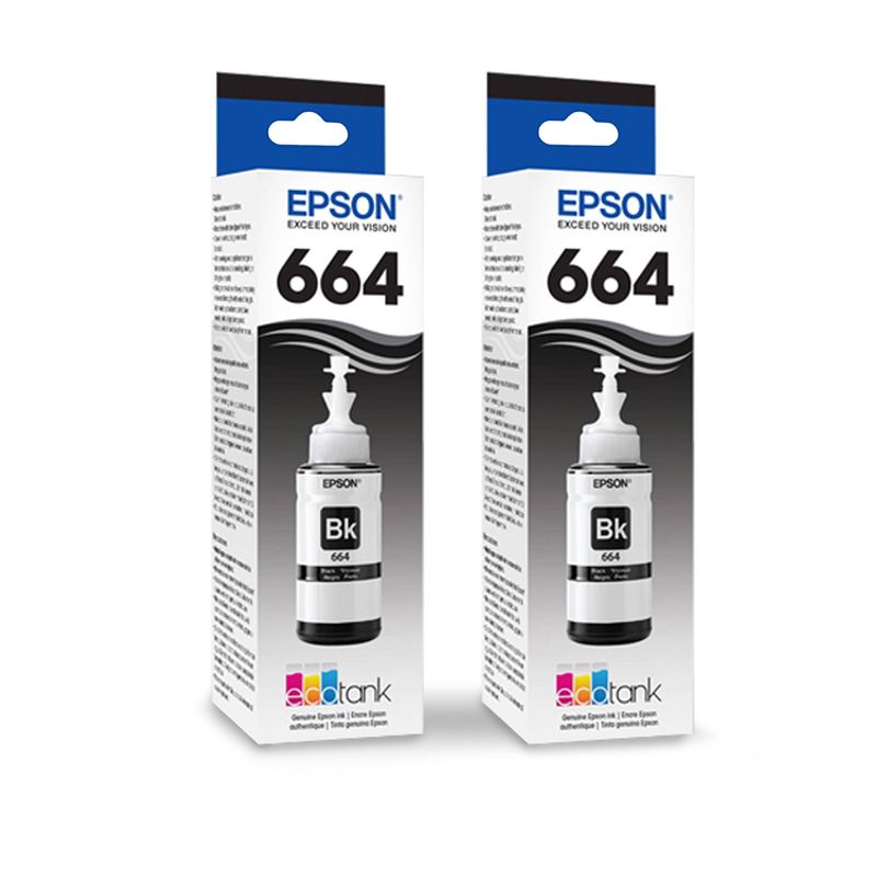 EPSON - 2 Tintas Epson Genuinas T664 Negras L120 L380 L200 L1300 Civa