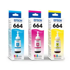 EPSON - 3 Tintas Genuinas T664 cy/ma/ye L120 L380 L200 L1300 Civa