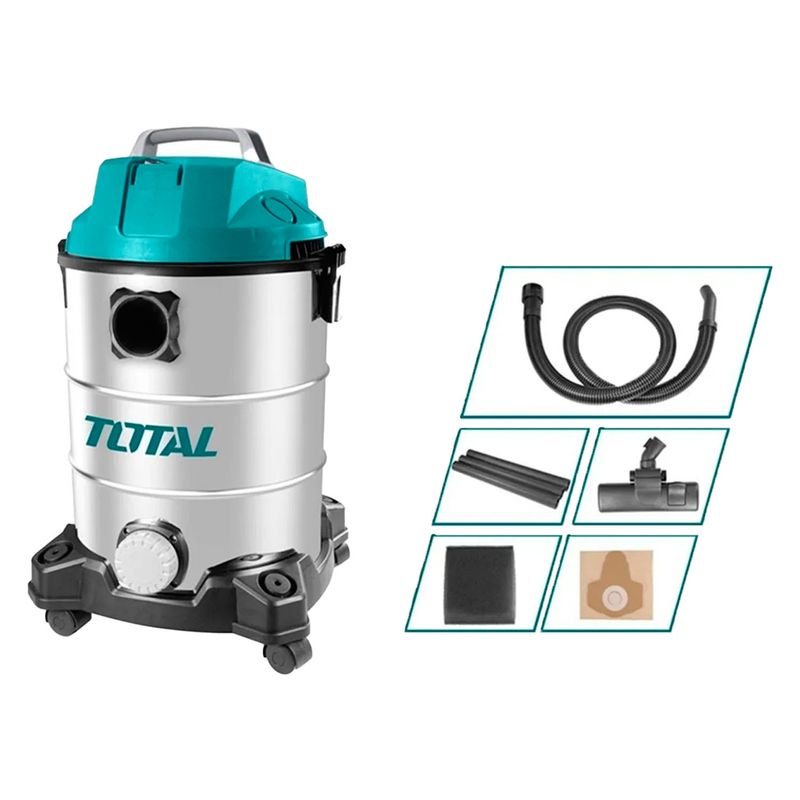 TOTAL TOOLS - Aspiradora 1300w 30lts Polvo Agua