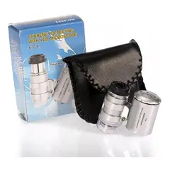 GENERICO - Microscopio Lupa De Bolsillo Luz Led Uv 60x Especial Tricoma