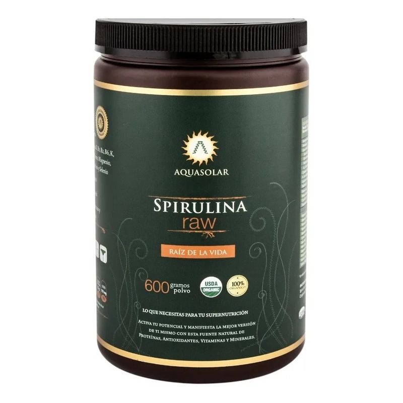 AQUASOLAR - Spirulina RAW Organica Aq Polvo 600 Grs