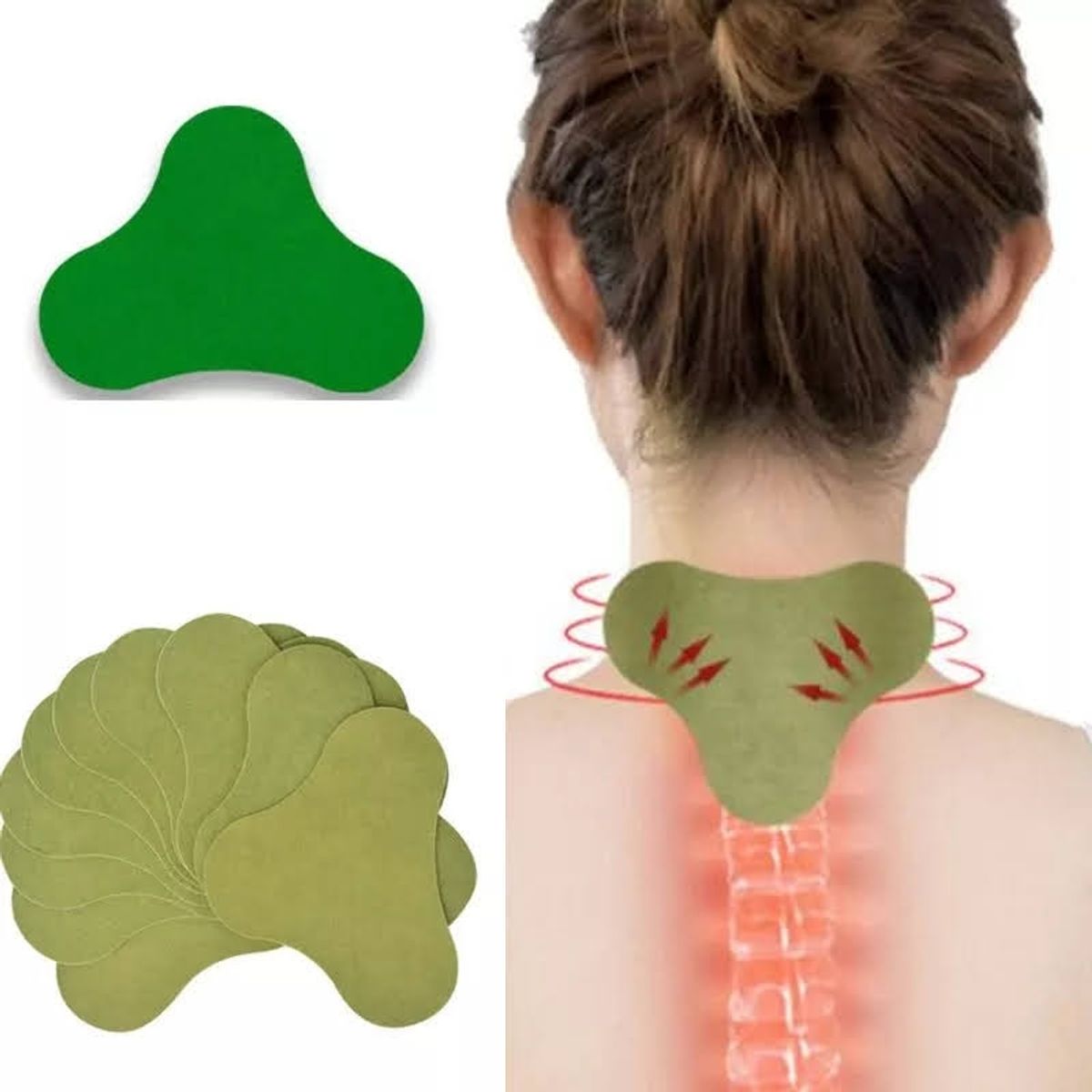 GENERICO - Pack x10 Parches Alivio Del Dolor Cuello Cervical A Base De Hierbas