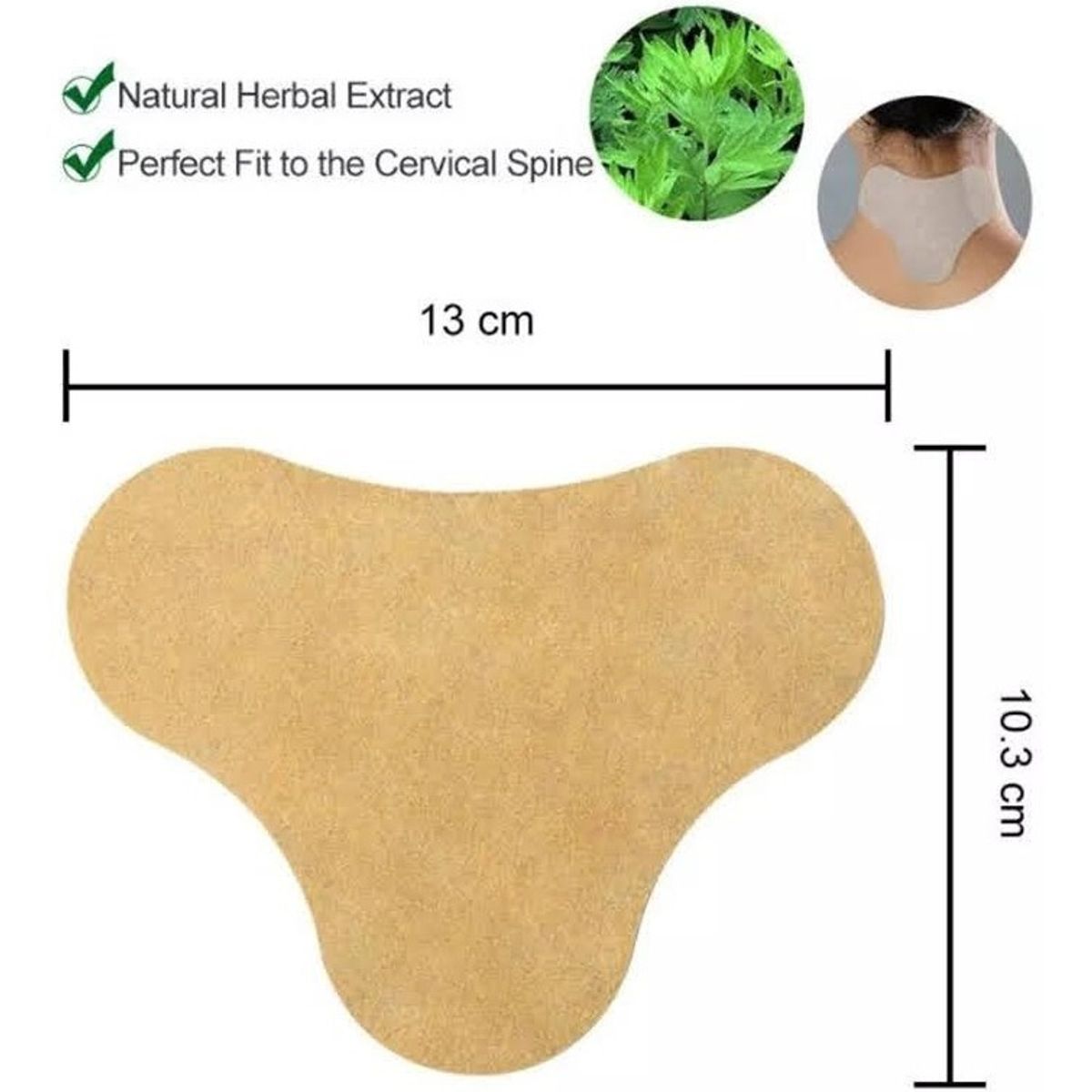 GENERICO - Pack x10 Parches Alivio Del Dolor Cuello Cervical A Base De Hierbas