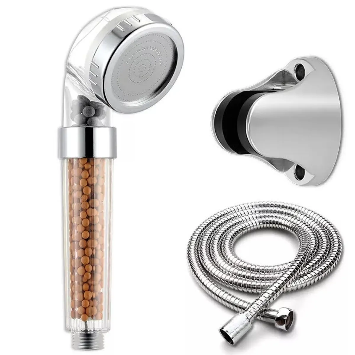 GENERICO - Eco Ducha Spa Cabezal Mango Filtrador con Manguera Y Soporte