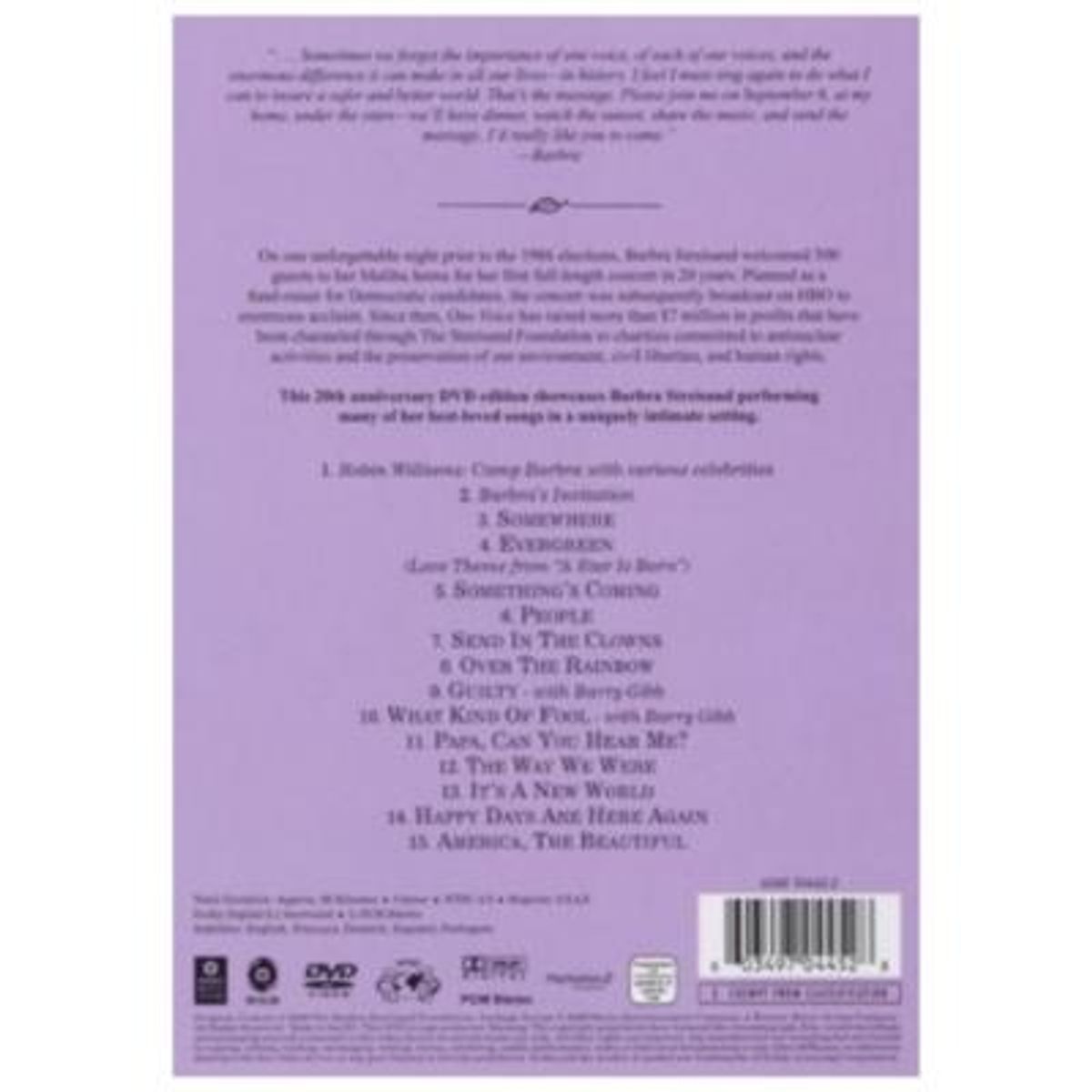 HITWAY MUSIC - BARBRA STREISAND - ONE VOICE - DVD HITWAY MUSIC