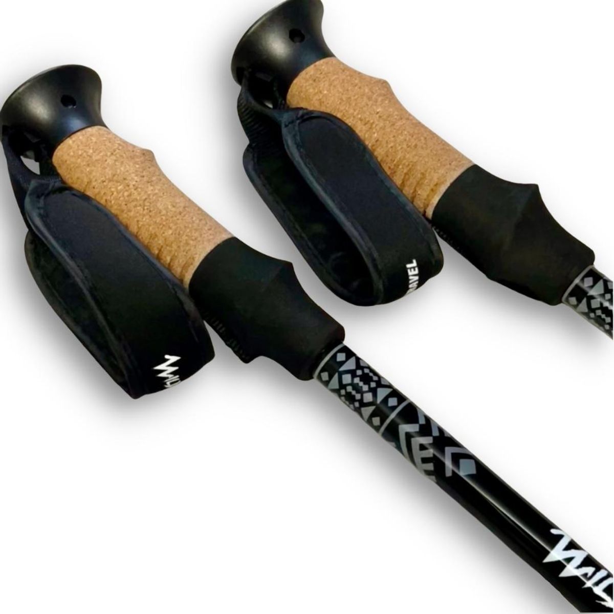 WILD TRAVEL - Pack Bastones de trekking Wild Travel 2 unidades NEGRO